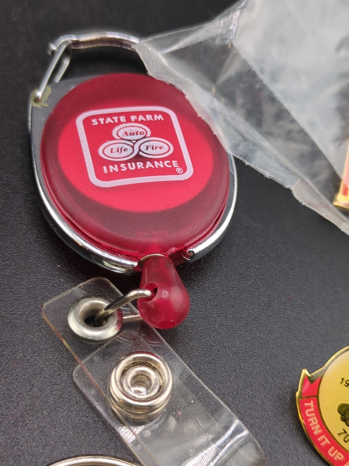HUGE Vintage STATE FARM INSURANCE Collectible Lot Keychains And Pinbacks