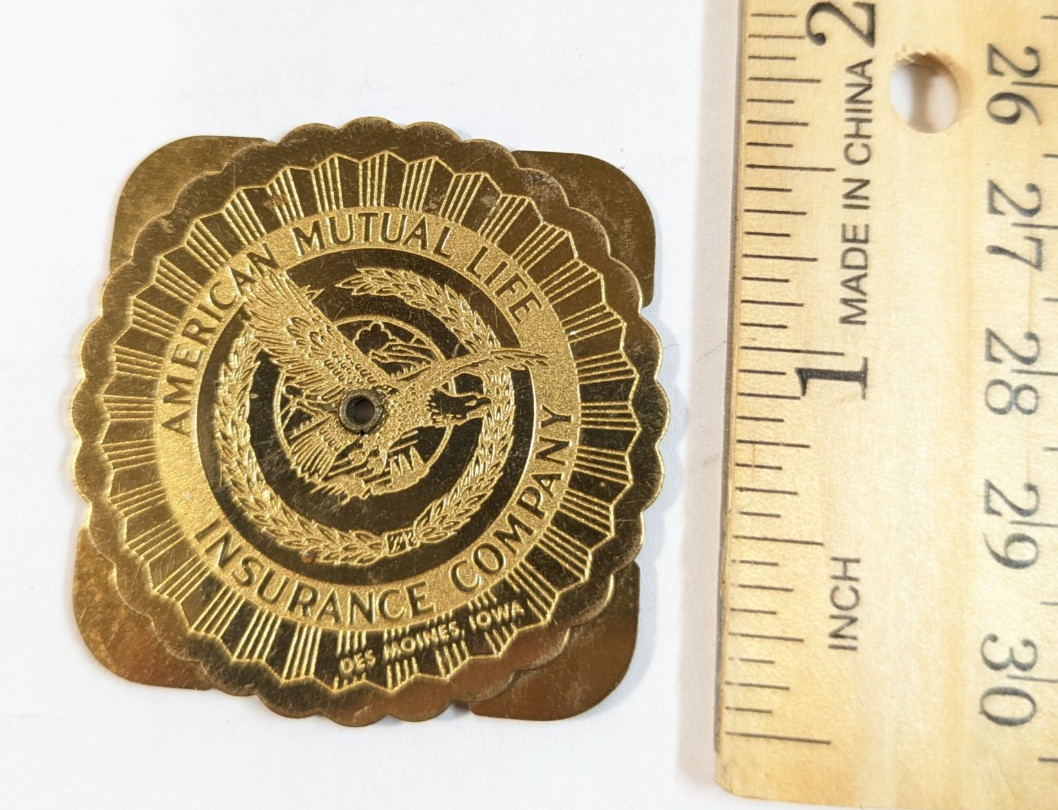American Mutual Life Insurance Des Moines 1954 Calendar metal