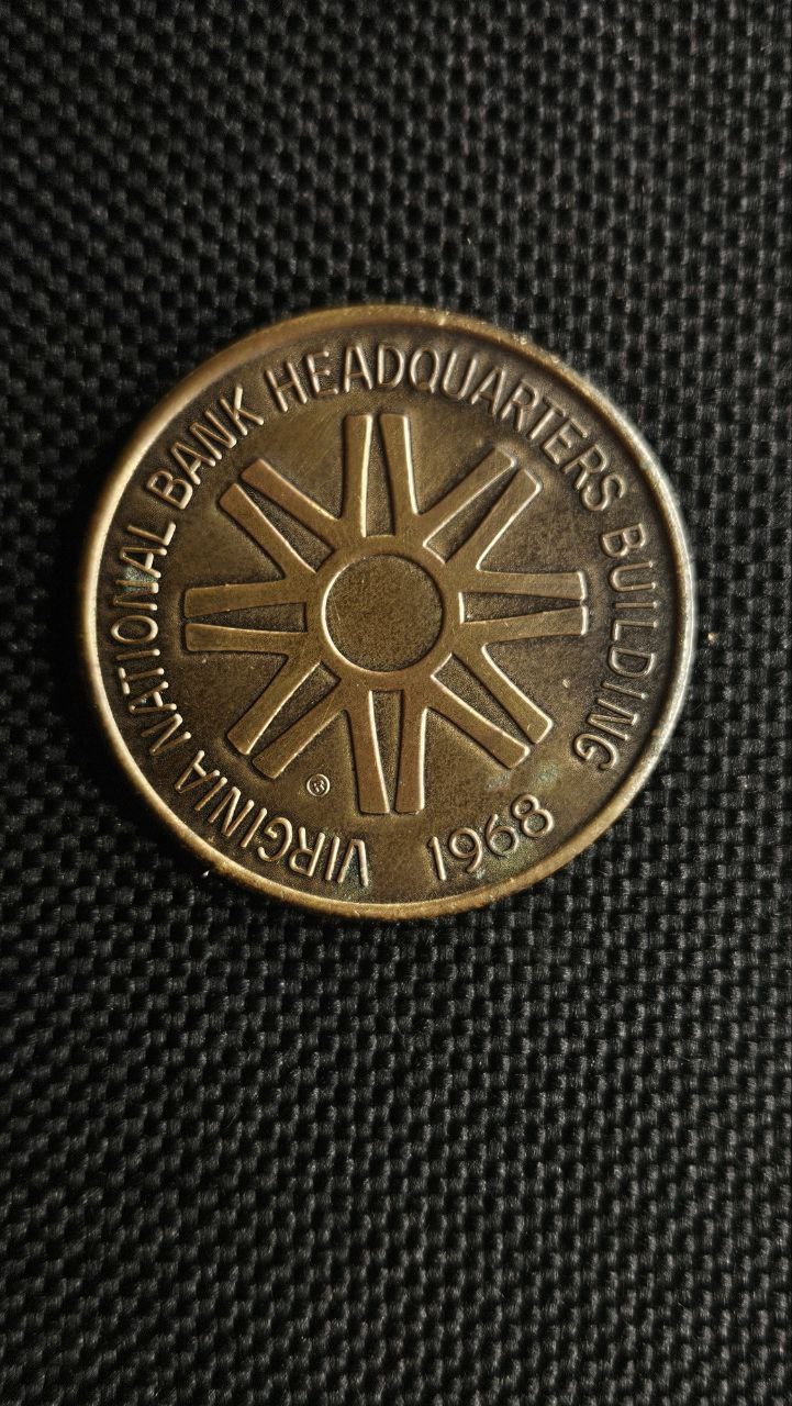 1968 Virginia National Bank Headquarters Medal Norfolk VA 002224