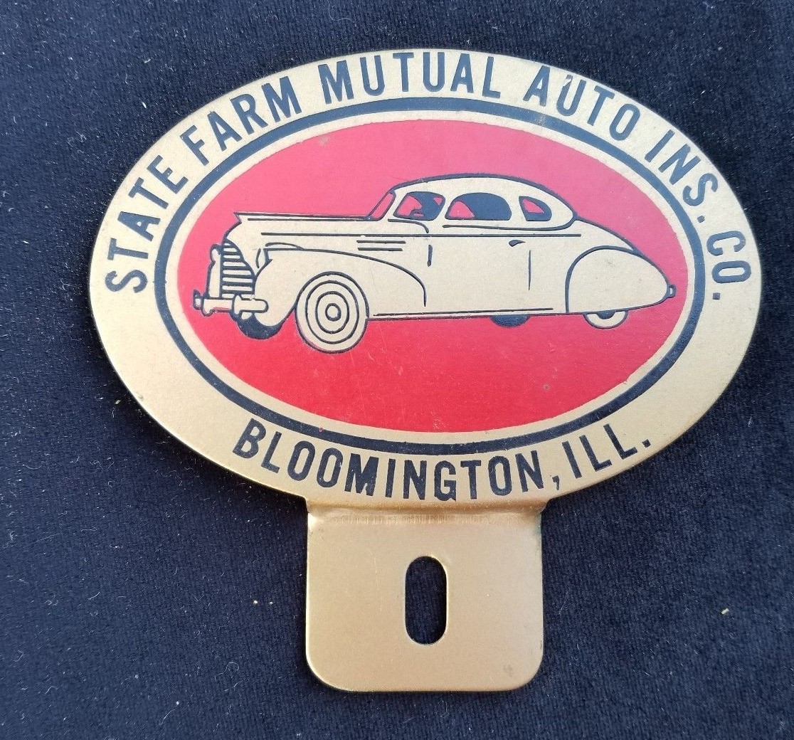 Old AD Premium License Plate Topper State Farm Mutual Auto Insurance Bloomington