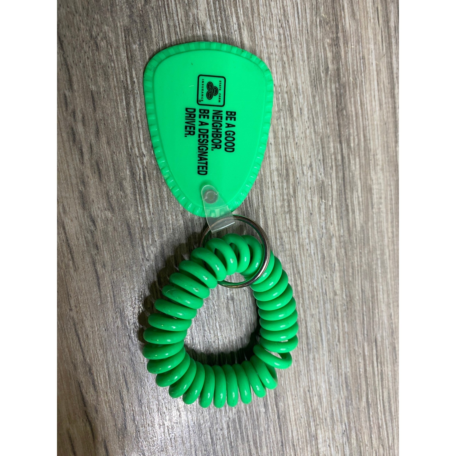 State Farm Keychain Unisex OS Green Excellent Coil Wristlet Promo Pick Tag