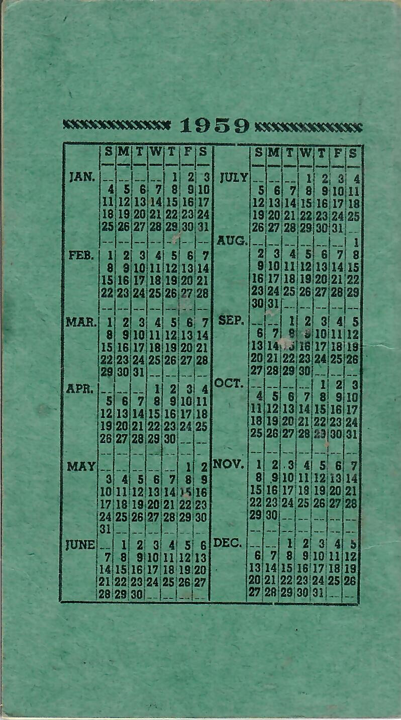 1959 Vintage Otter Mutual Insurance Co. Pocket Ledger Booklet Scotland Ontario