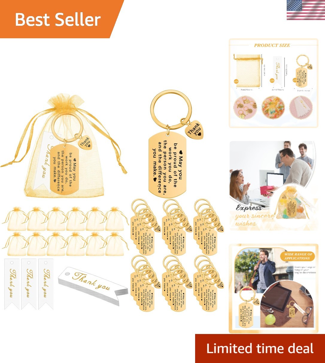 Keychain Gift Set: 72 Durable Stainless Steel Appreciation Gifts for Employees