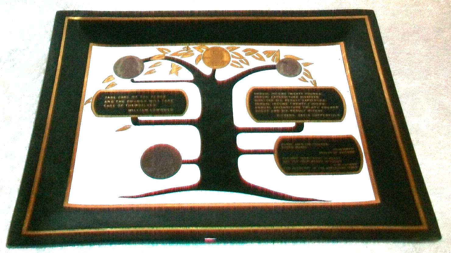 Vintage Danielson Federal Savings Loan Bank American Coins Money Tree Trinket