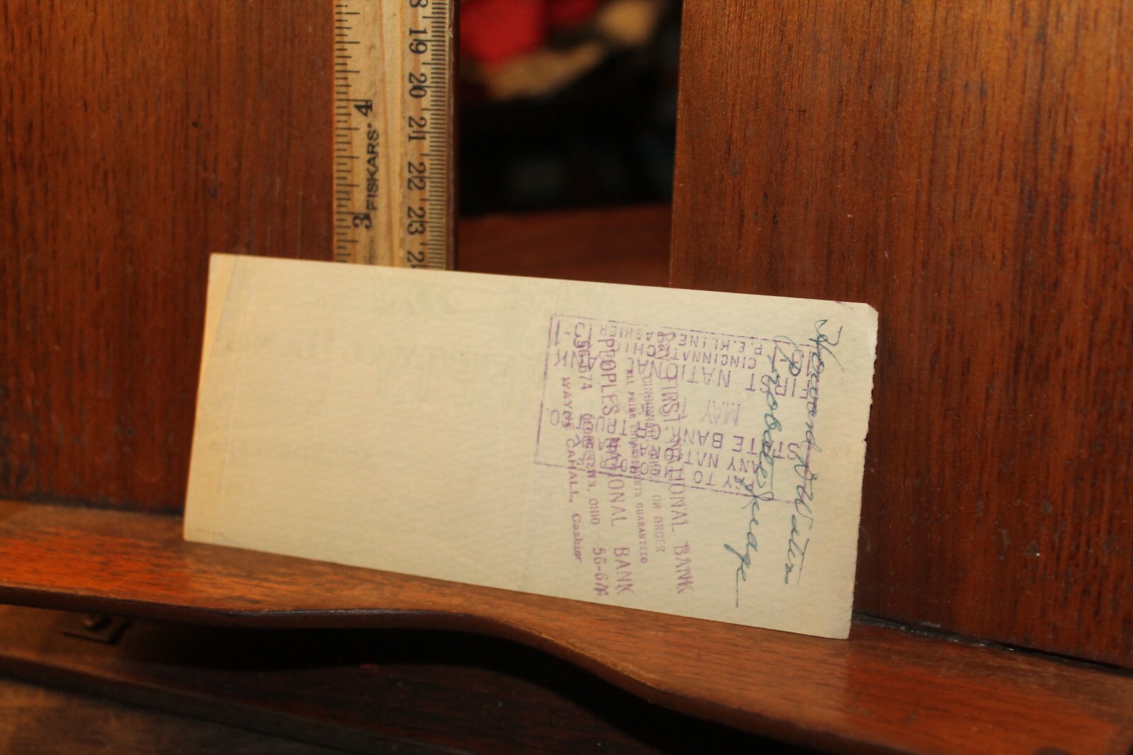 Antique 1925 Bethel Ohio First National Bank Ohio Cancelled Check