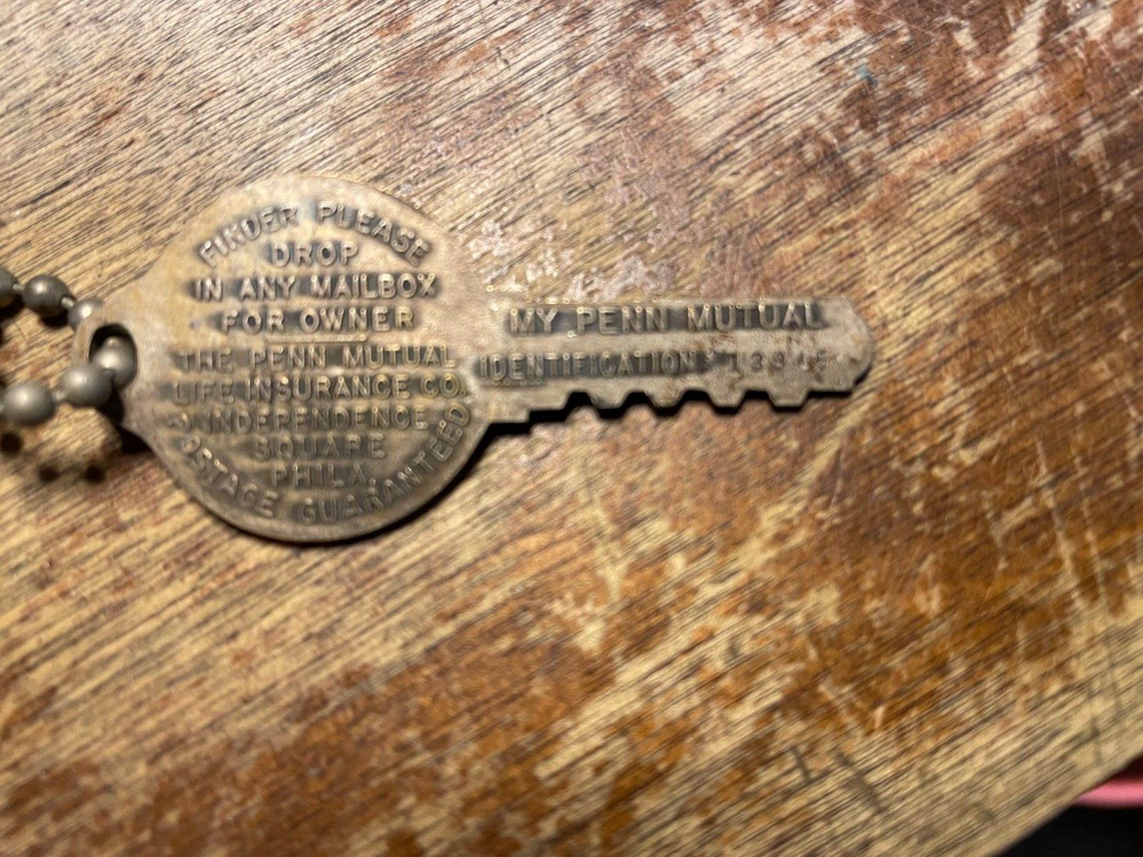 Penn Mutual Life Insurance Co. Philadelphia, Pennsylvania PA Key Tag Fob