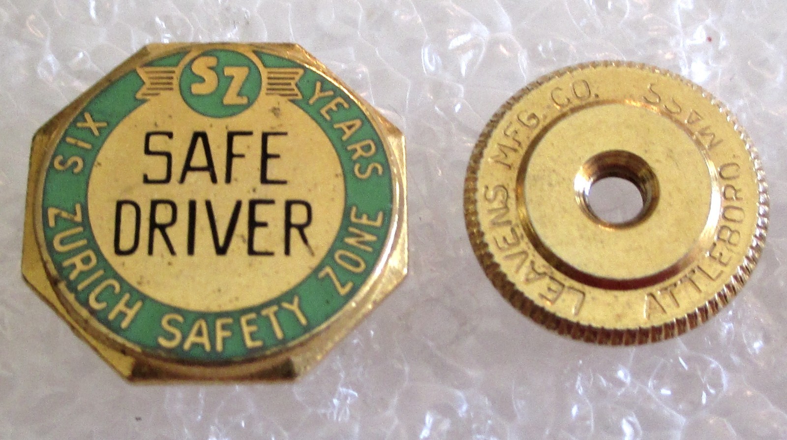 Vintage Zurich Insurance Safety Zone – 6 Years Safe Driver Award Lapel Pin