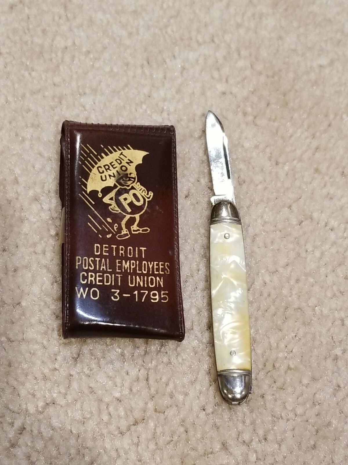 VINTAGE DETROIT POSTAL EMPLOYEES CREDIT UNION IMPERIAL KNIFE OPENER SET