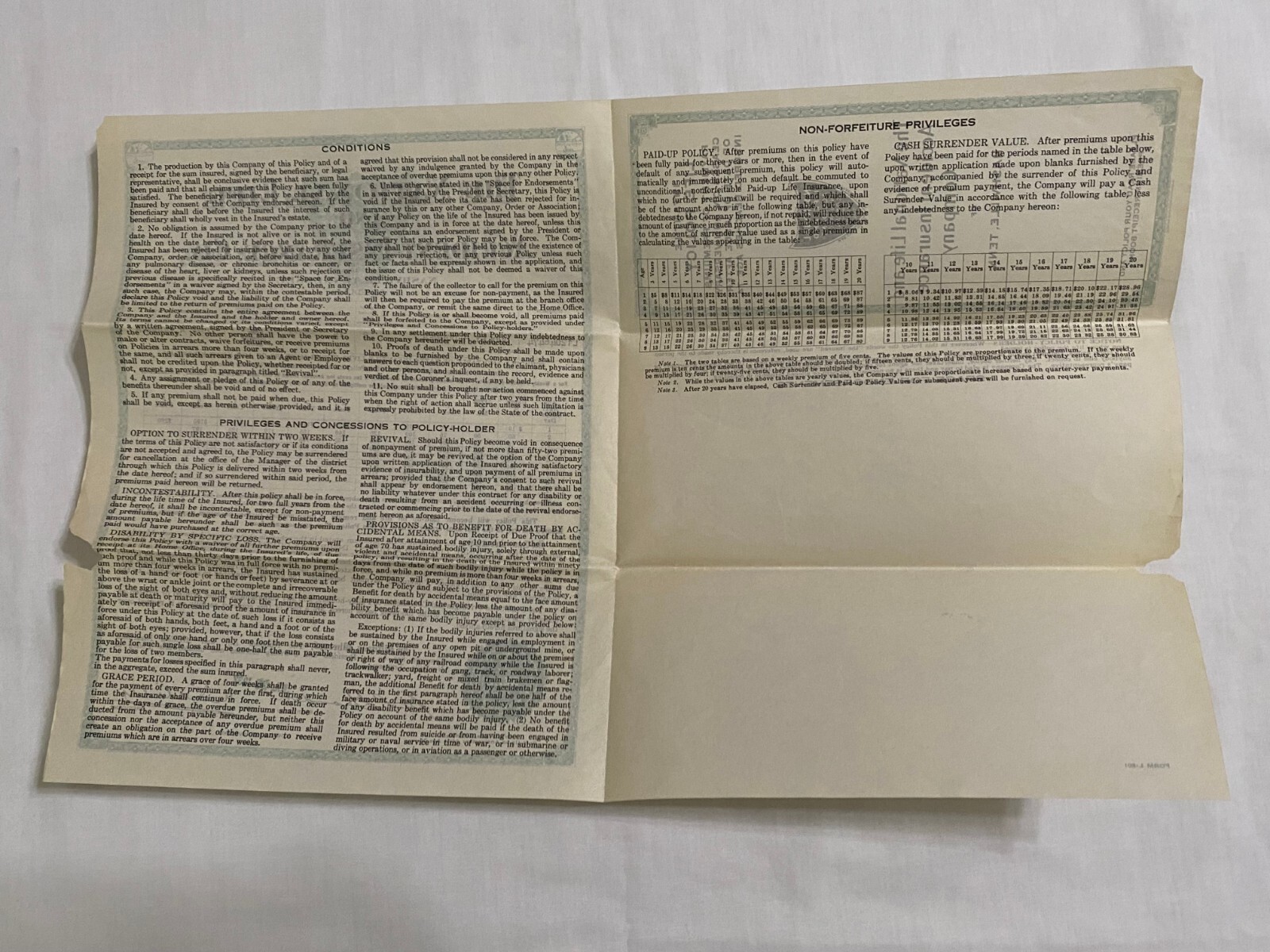 1930s National Life Insurance Policy (2) & Premium Receipt Books (5)