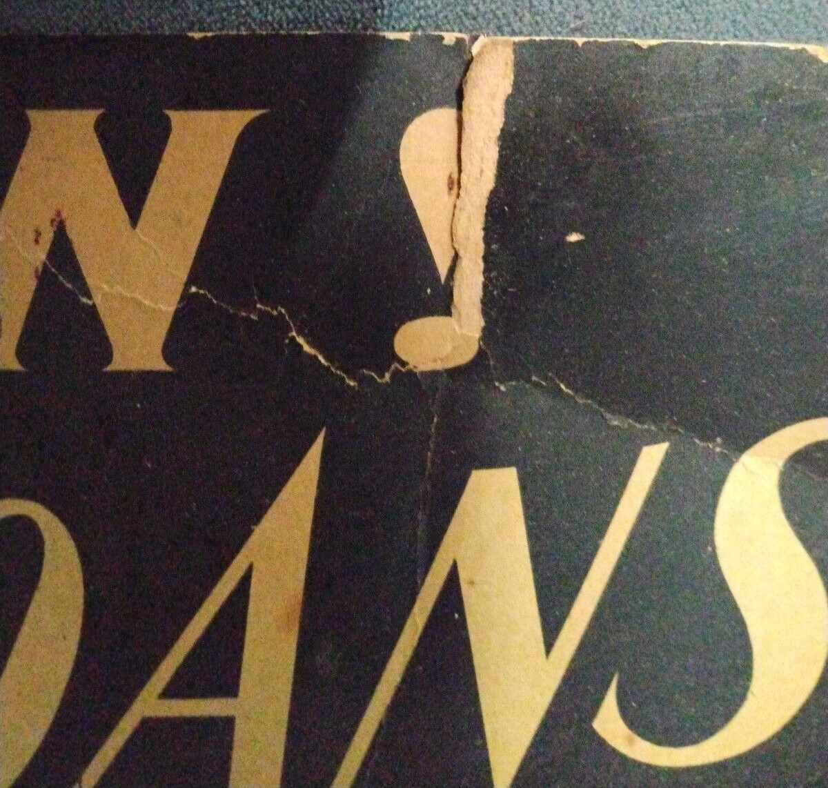 Rare “See Us Now! Insurance and Loans Smith & Travis, IOLA, Kan.” Cardboard sign