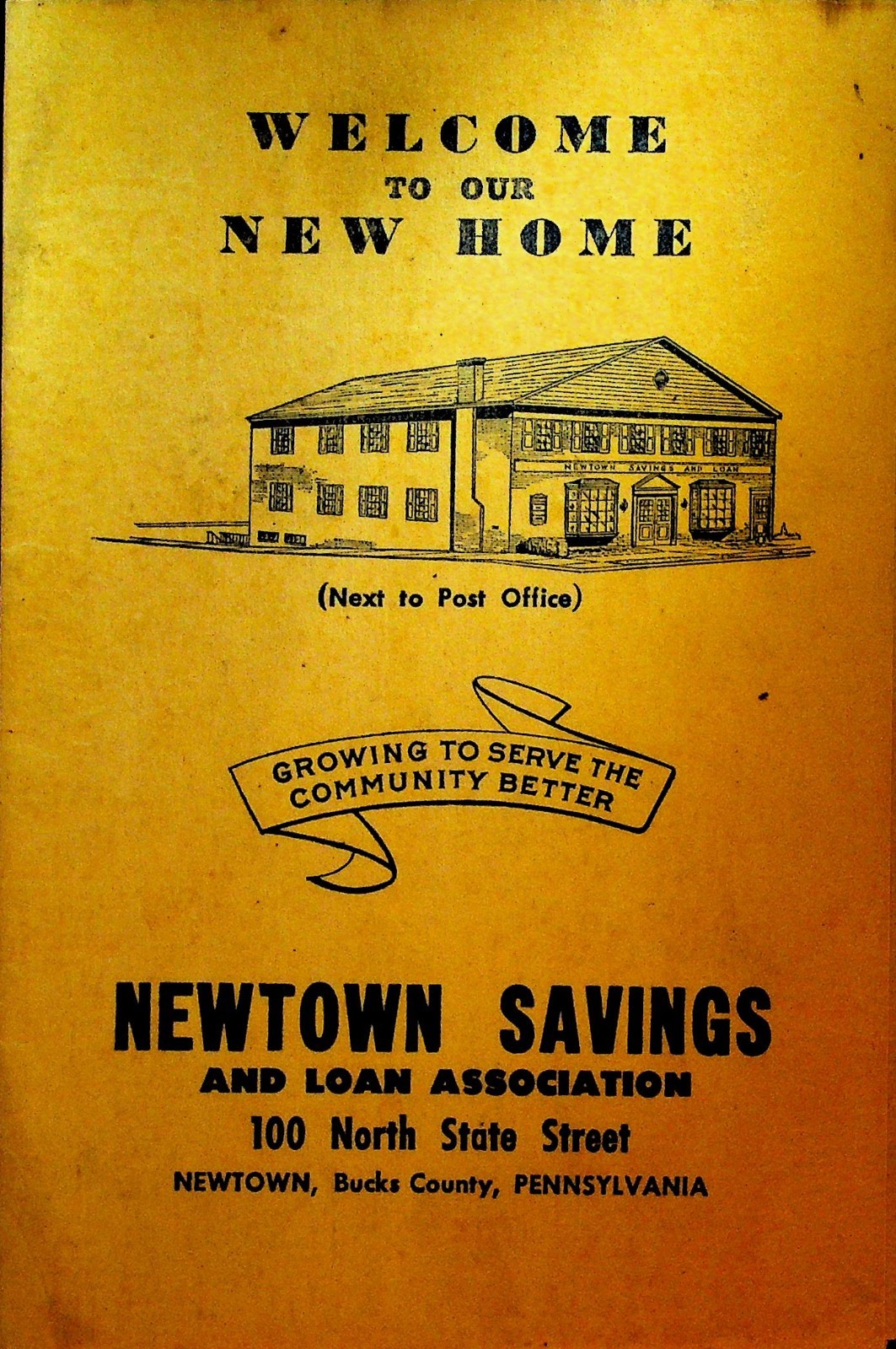 Newtown Savings & Loan Association Desk Blotter 1971 Newtown Pa