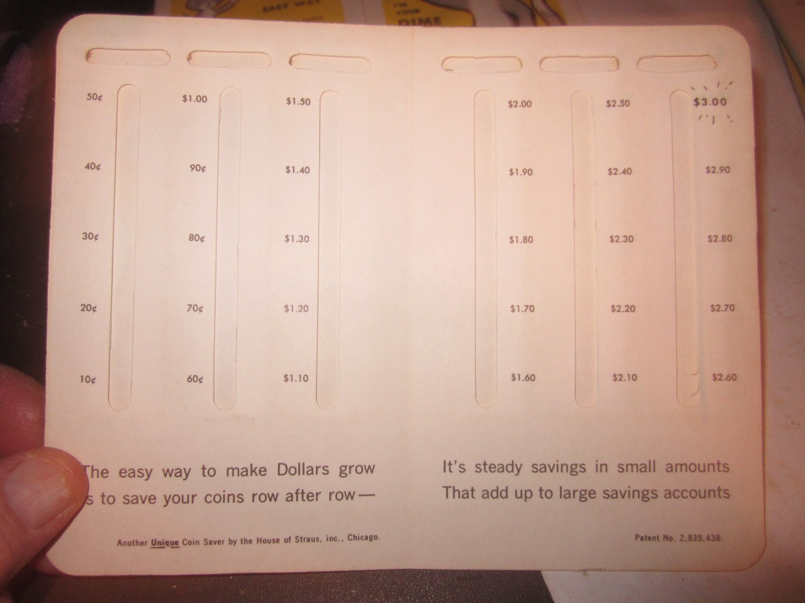 Vintage Dime Kitty Coin Saver Card WINONA NATIONAL AND SAVINGS BANK Lot Of 2