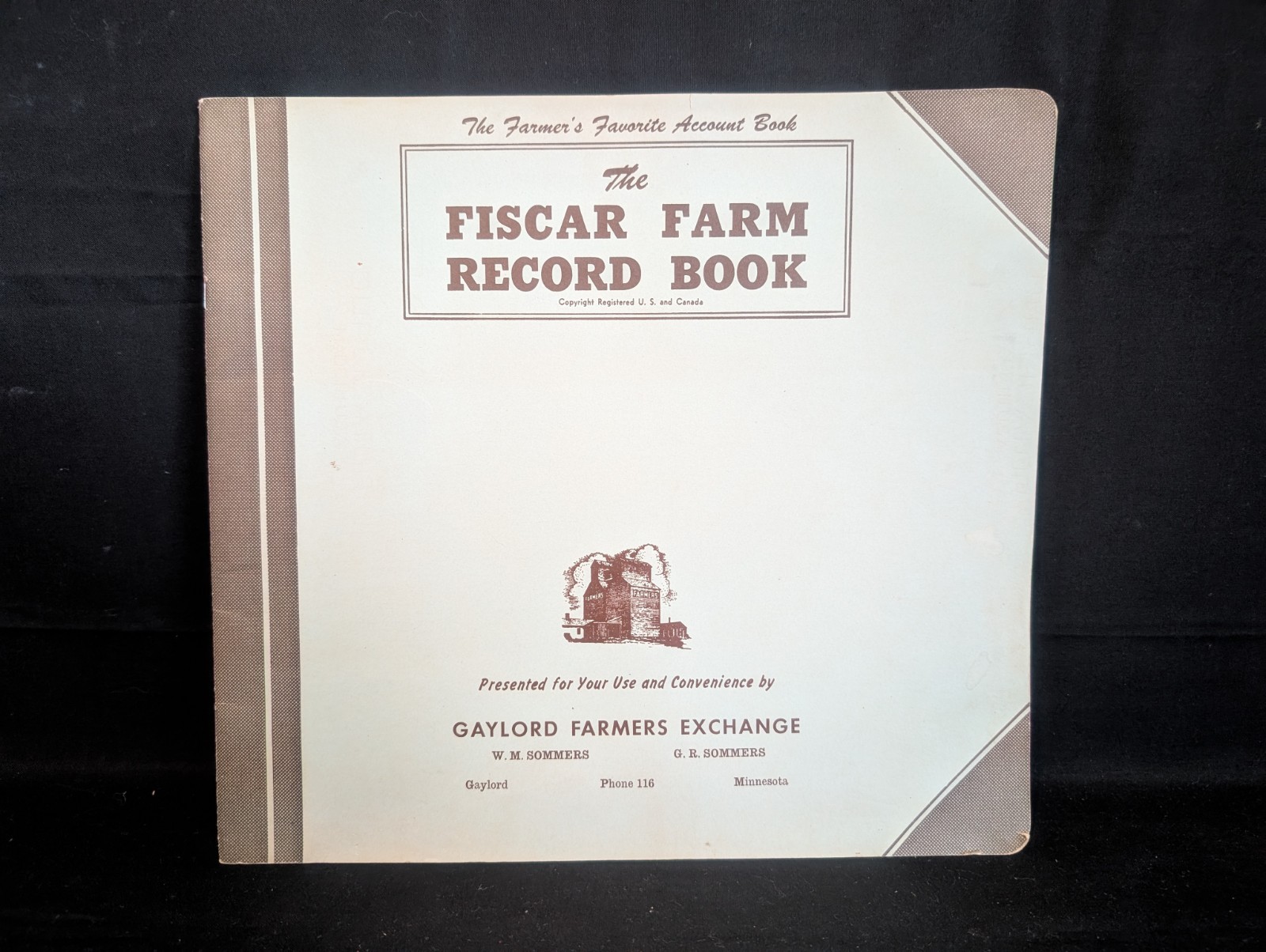 Vintage c. 1951 UNUSED Farmers Record Account Book Gaylord (MN) Farmers Exchange