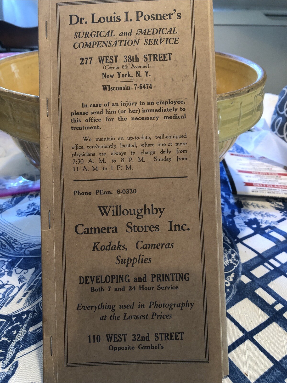 1940’s NYC Advertising Document Holder