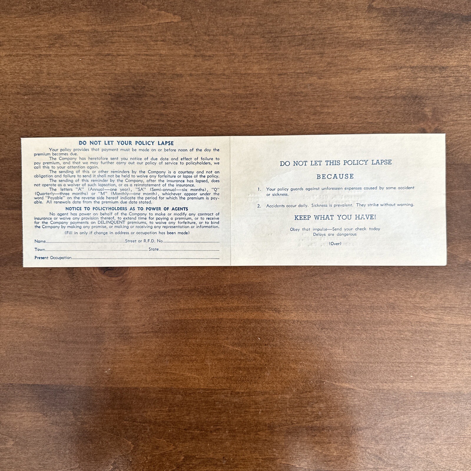 Washington National Insurance Company 1948 Payment Voucher Vintage