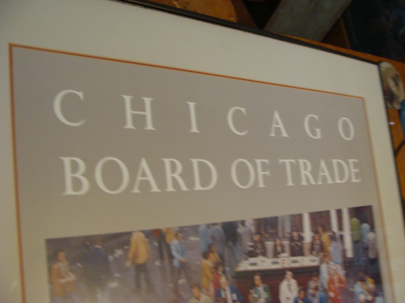 vintage Framed Art–CHICAGO BOARD OF TRADE 1982 Signed POSTER R. BORSO double