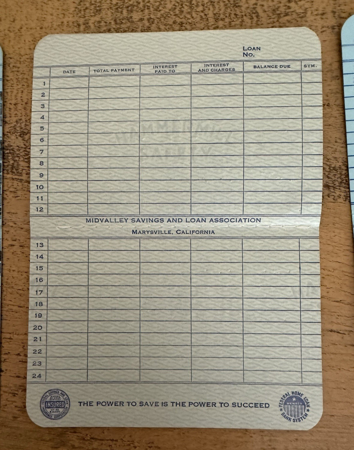 Marysville California Midvalley Savings And Loan Bank Savings Books Early 1960s