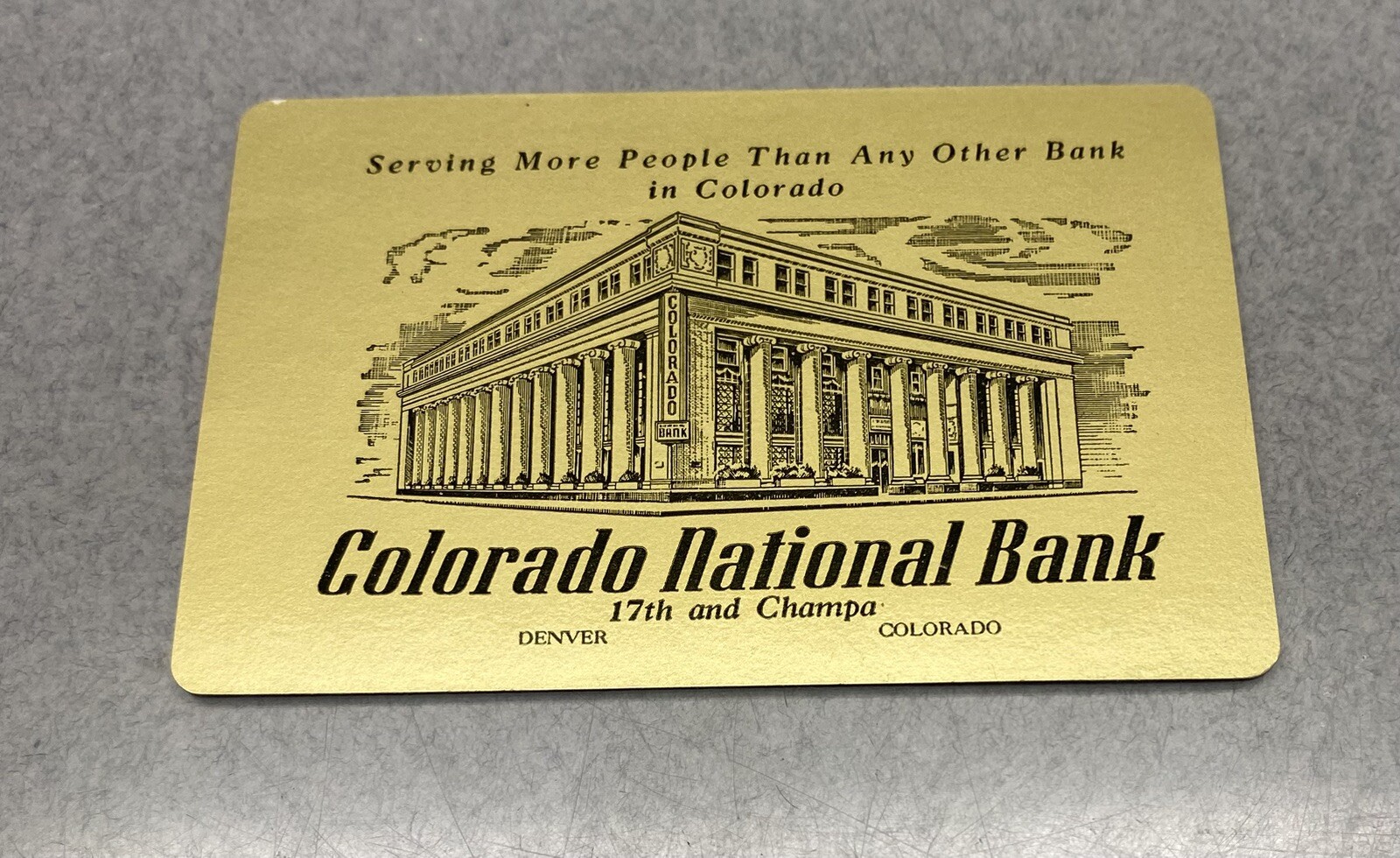 Vintage Colorado National Bank 1960 Business Card Calendar Advertising Denver