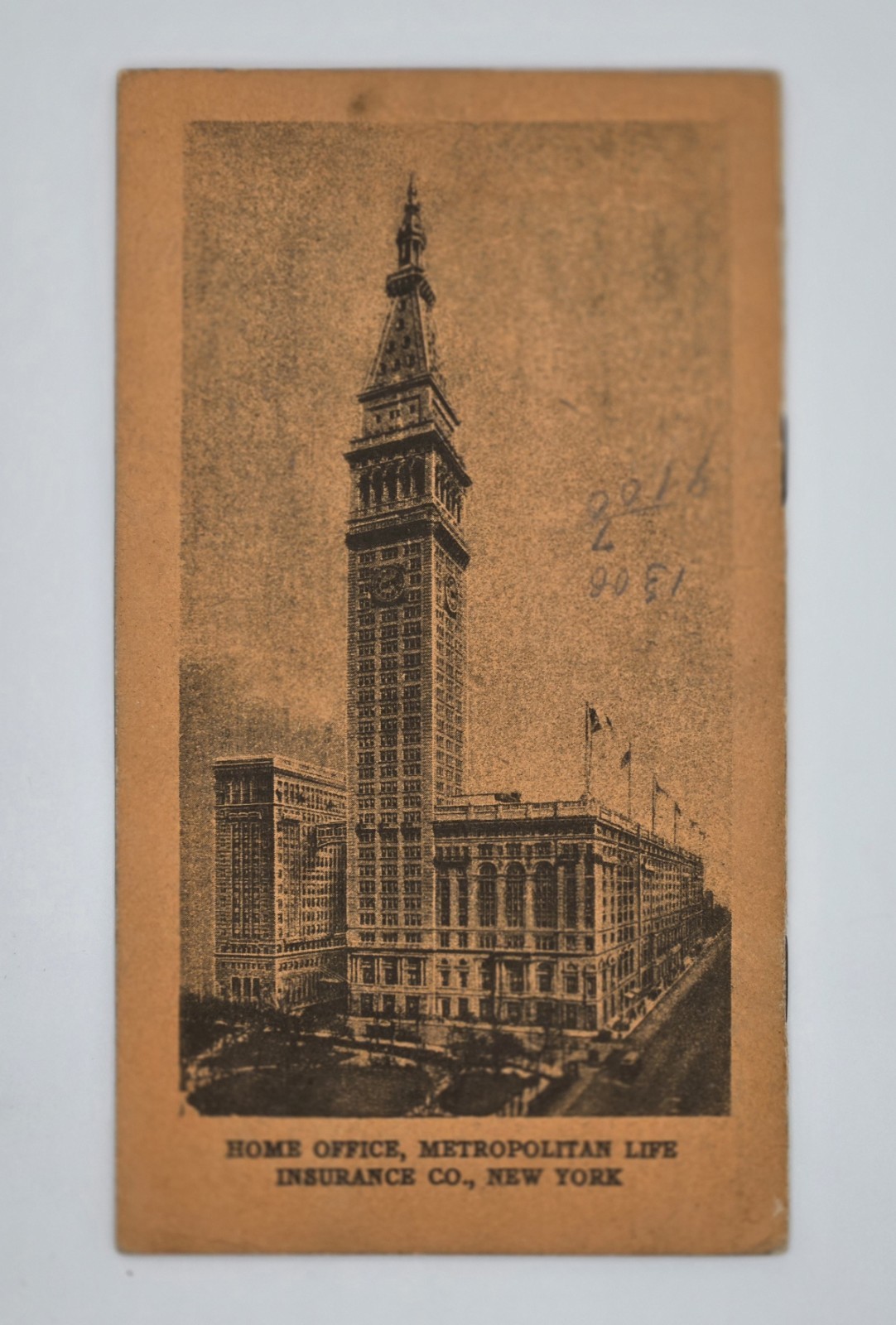1922 New York City Metropolitan Life Insurance Co Receipt Book w Picture