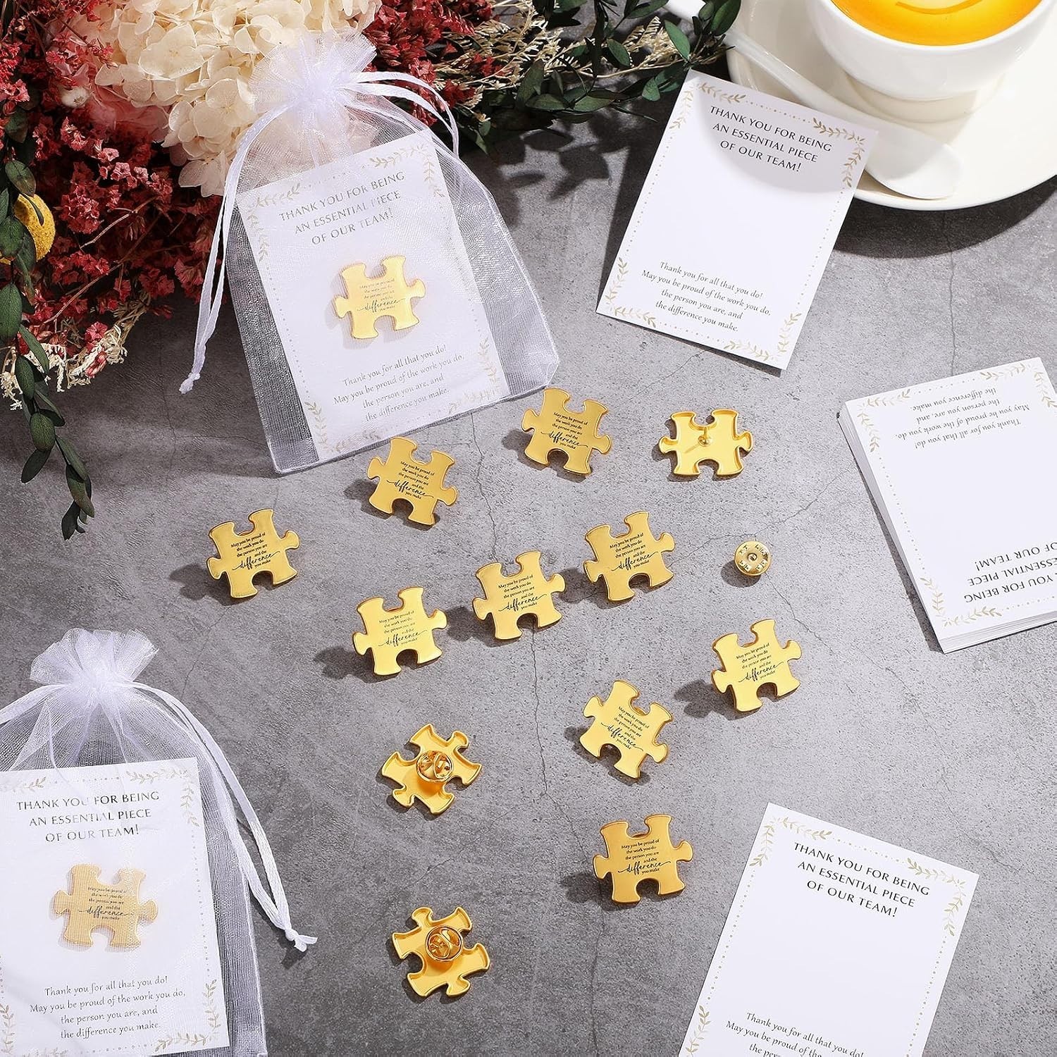 Bulk Employee Appreciation Set with Puzzle Piece Pins