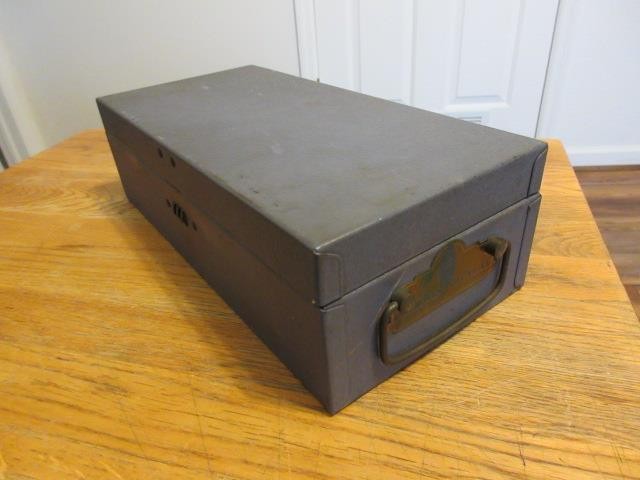 Vintage Metal Combination Lock Box Phoenix Mutual Life Insurance Company